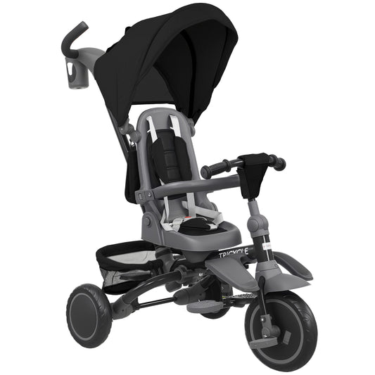 6 in 1 Foldable Kids Trike with Adjustable Parent Handle & Canopy for Ages 1-5