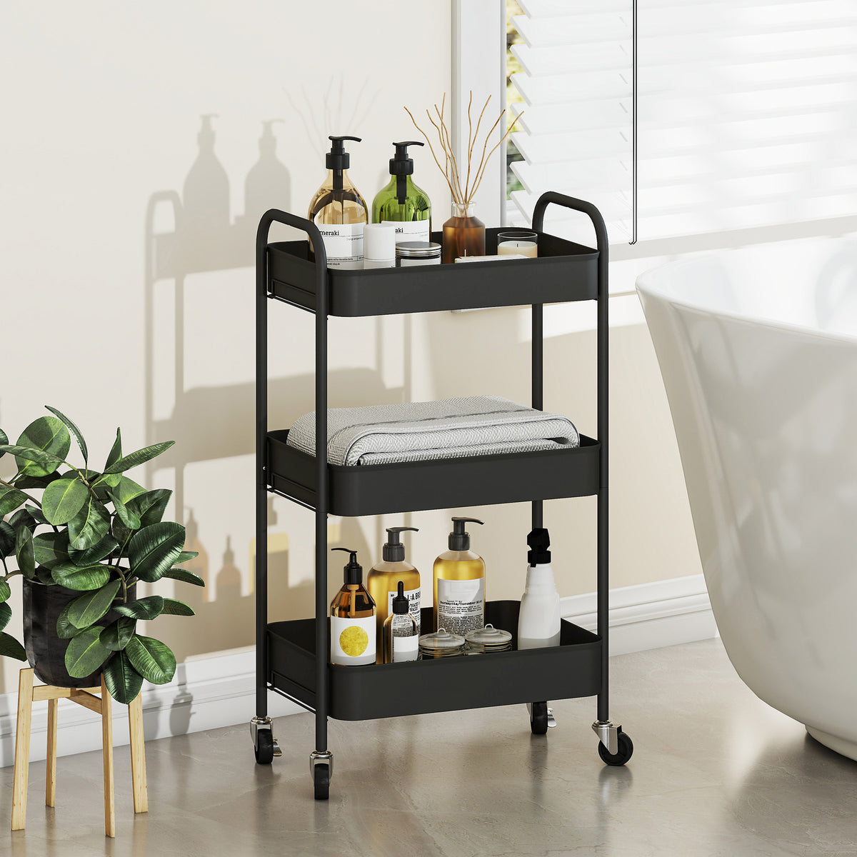 Three-Tier Steel Storage Trolley