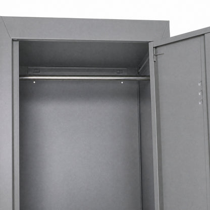 Locker Cabinet Storage Cold Rolled Steel w/ Shelves Vertical Cupboard Grey 38 x 46 x 180 cm