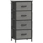 Chest of Four Fabric Drawers - Charcoal Grey