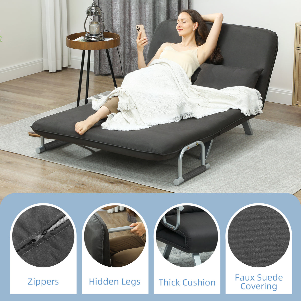 Two-Seater Click-Clack Sofa Bed