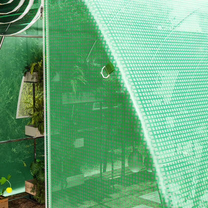 4 x 3 x 2m Polytunnel Greenhouse Replacement Cover ONLY Winter Garden Plant PE Cover for Tunnel Walk-in Greenhouse with Roll-up Windows Door Outdoor, Green