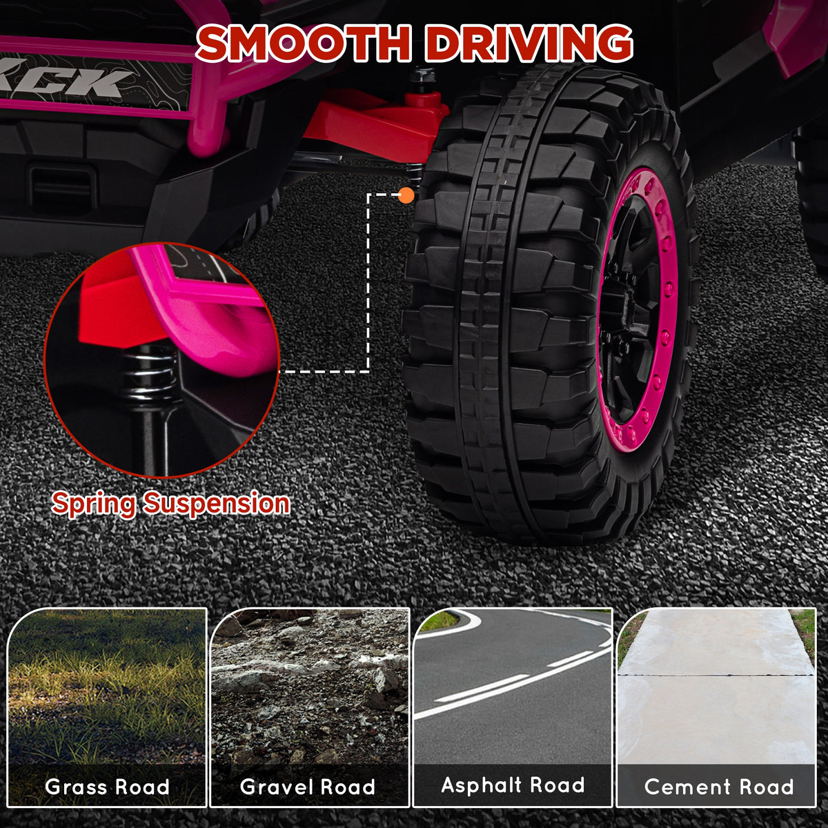 2 Seater 24V 7AH Ride on Truck, Battery Powered Electric Ride On Car w/ Remote, Suspension, 3 Speeds