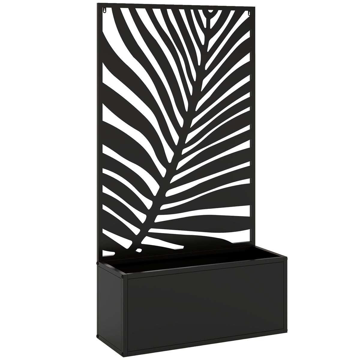 Metal Garden Bed for Garden with Trellis, Wall Mounted or Freestanding Raised Planter with Privacy Screen