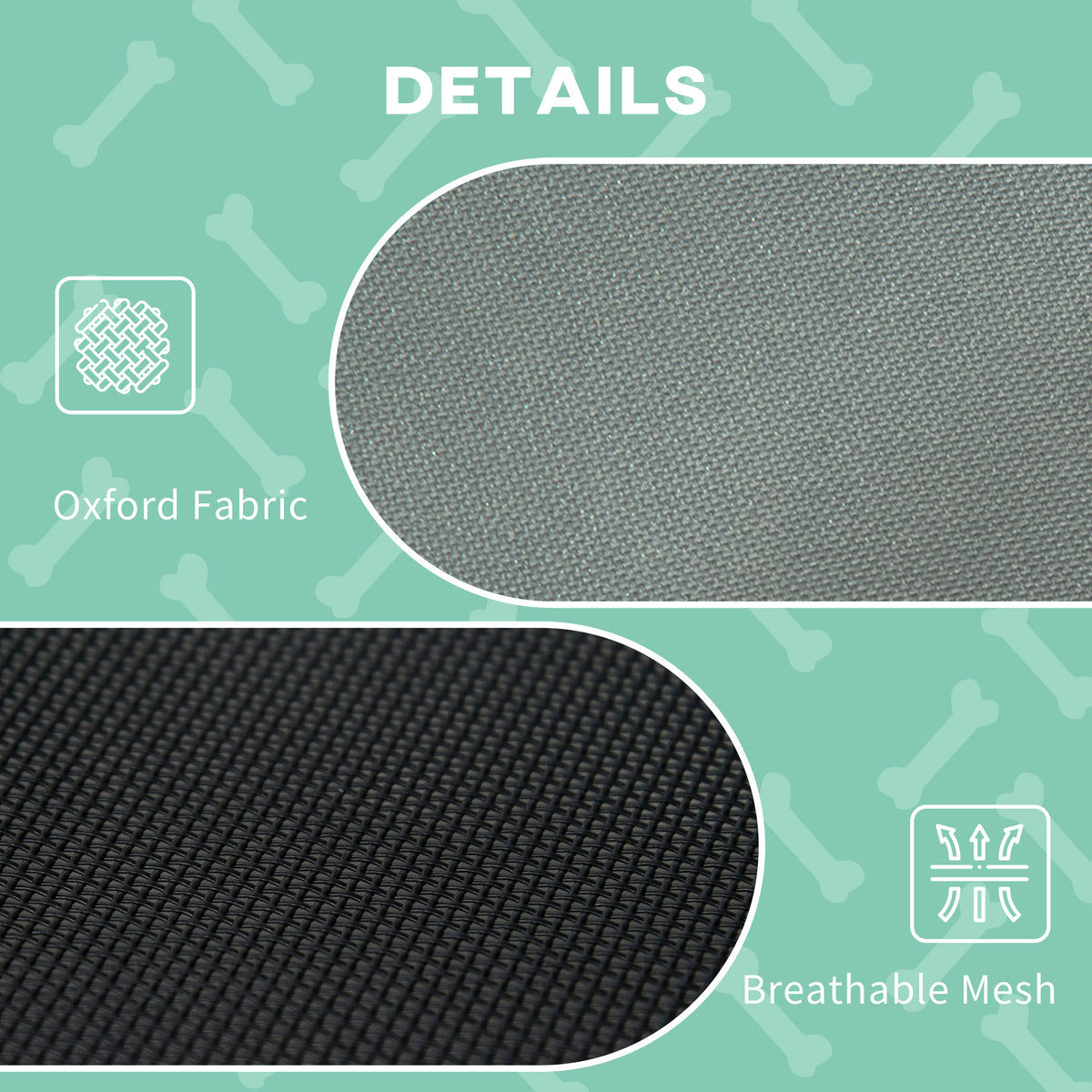 Outdoor Dog Bed with Removable Canopy, Portable Raised Dog Bed for Camping, Garden & Beach, Water-Resistant UV-Protection Mesh Pet Cot Sun Lounger, for Small Pets, 61 x 46 x 62 cm