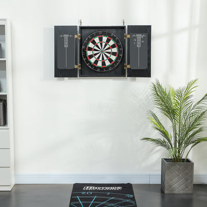 Bristle Dartboard with Cabinet, 6 Steel Tip Darts, Cabinet