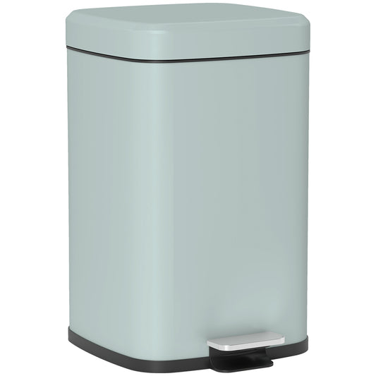 20L Modern Boxy Metal Home Kitchen Bin - Light Green