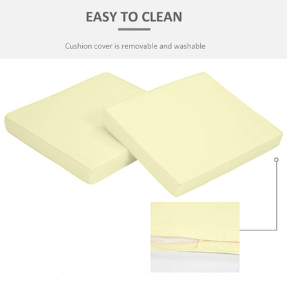 2-Piece Garden Seat and Back Cushion Set, Replacement Cushions for Outdoor Furniture with Seat Cushion and Back Cushion, Cream White