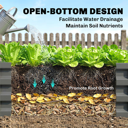 Rectangle Raised Garden Bed Box with Weatherized Steel Frame for Vegetables, Flowers, & Herbs, 120 cm x 60 cm x 30.5 cm, Light Grey