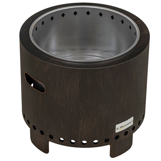 Metal Wood-burning Smokeless Fire Pit, Black