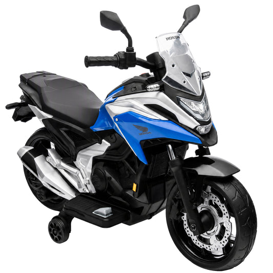 Licensed Honda 12V Kids Electric Motorbike with Training Wheels, Soft Start, Headlights, Music for 3-6 Years