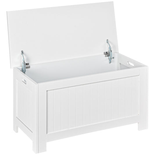 Lift Top Storage Chest Toy Box Organizer with Lid and Safety Hinges for Bedroom Entryway Living Room
