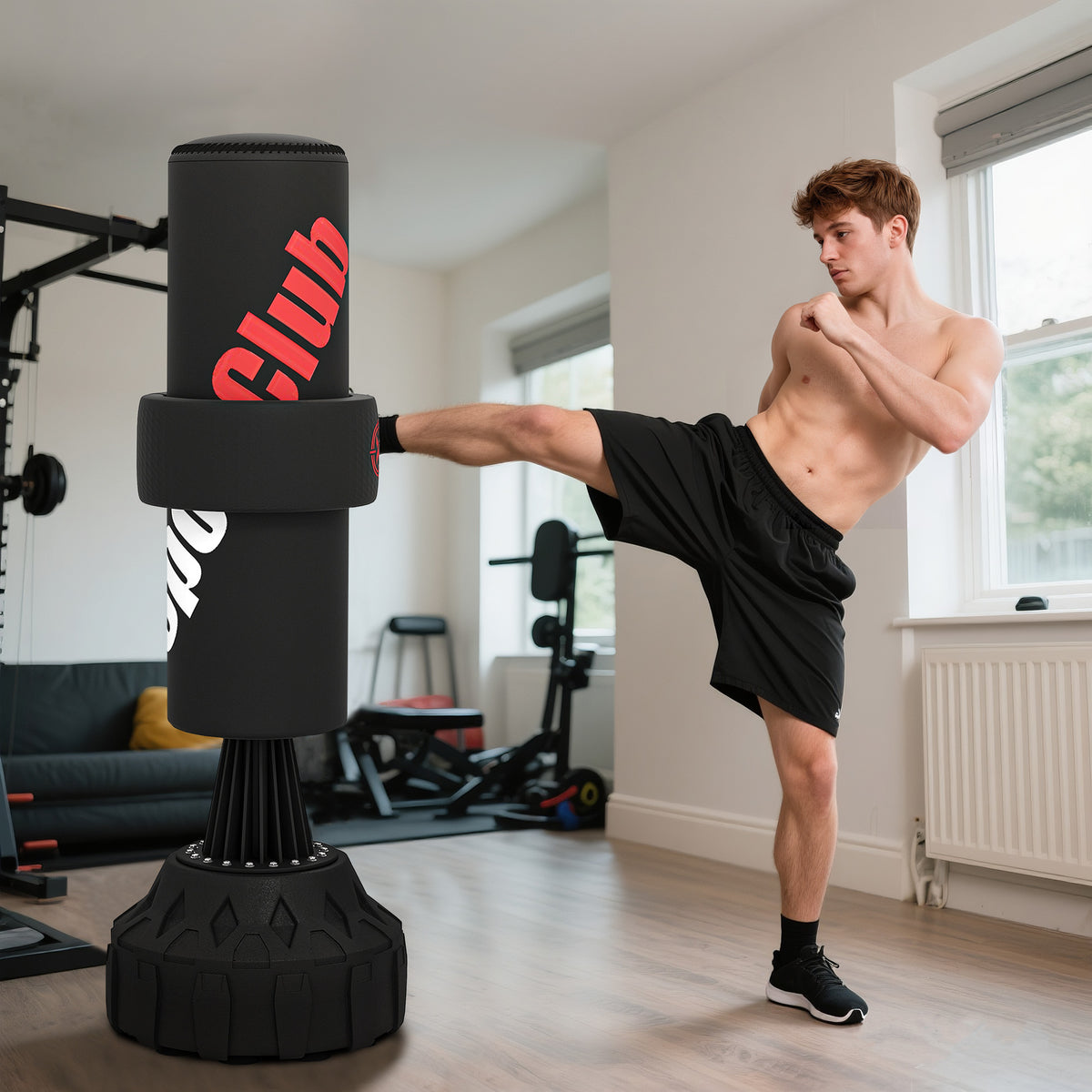 6ft Heavy Boxing Bag with Stand and Suction Cup Base