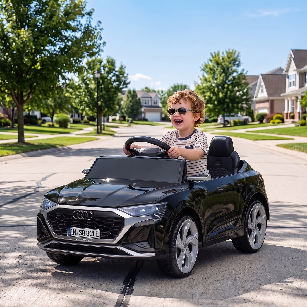 Audi Q8 etron Sportback Licensed Ride on Car with Remote Control, Four-Wheel Suspension, Soft Start for Ages 3-4