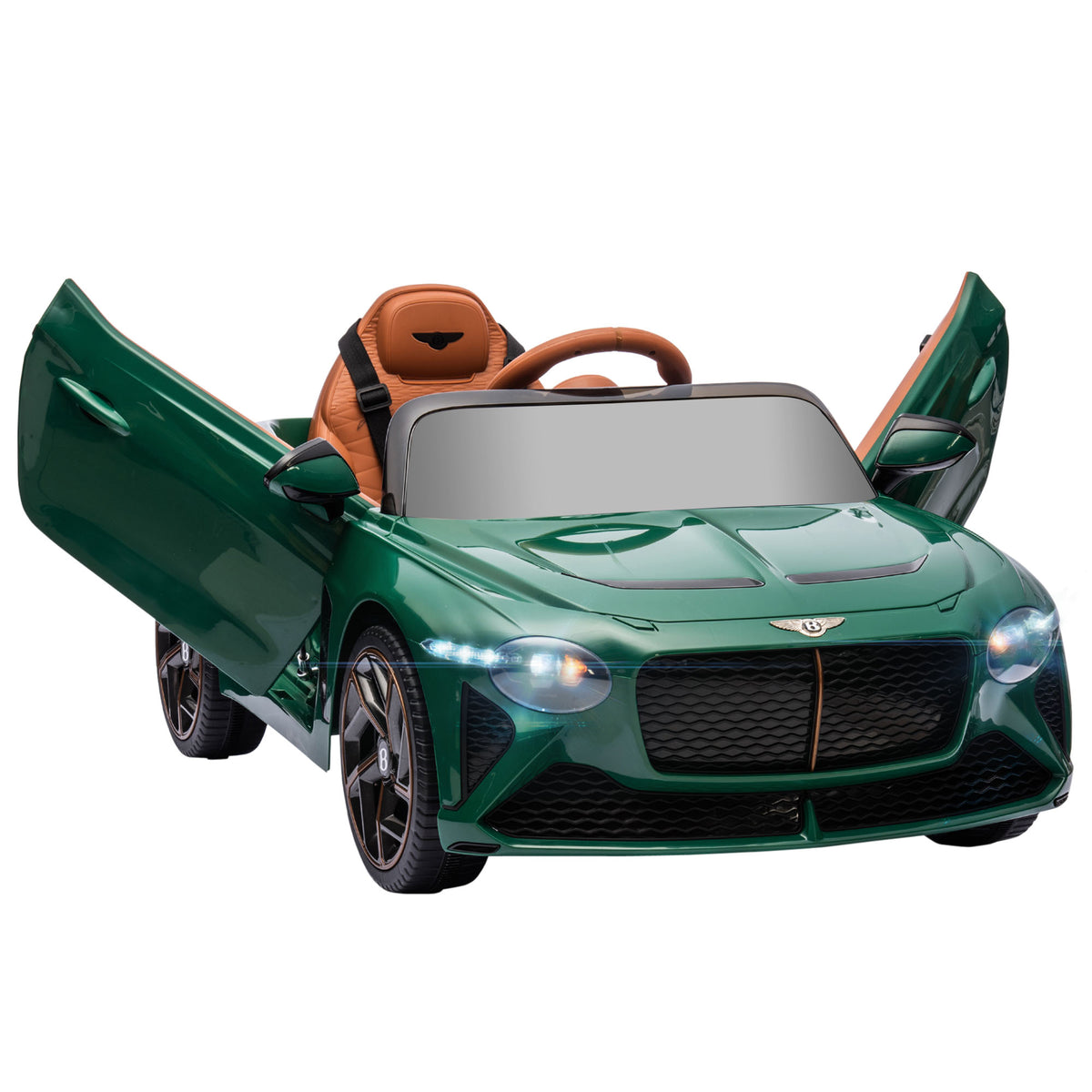 Bentley Bacalar Licensed 12V Kids Electric Car, with Remote Control, Horn, Lights, Music, Suspension Wheels, Green