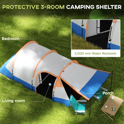 Two Man Two-Room Tent, with Porch and Accessories