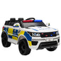 Ride on Police Kids Car 12V Electric Car for 3-6 Years with Remote Control Siren Flashing Lights Suspension, White