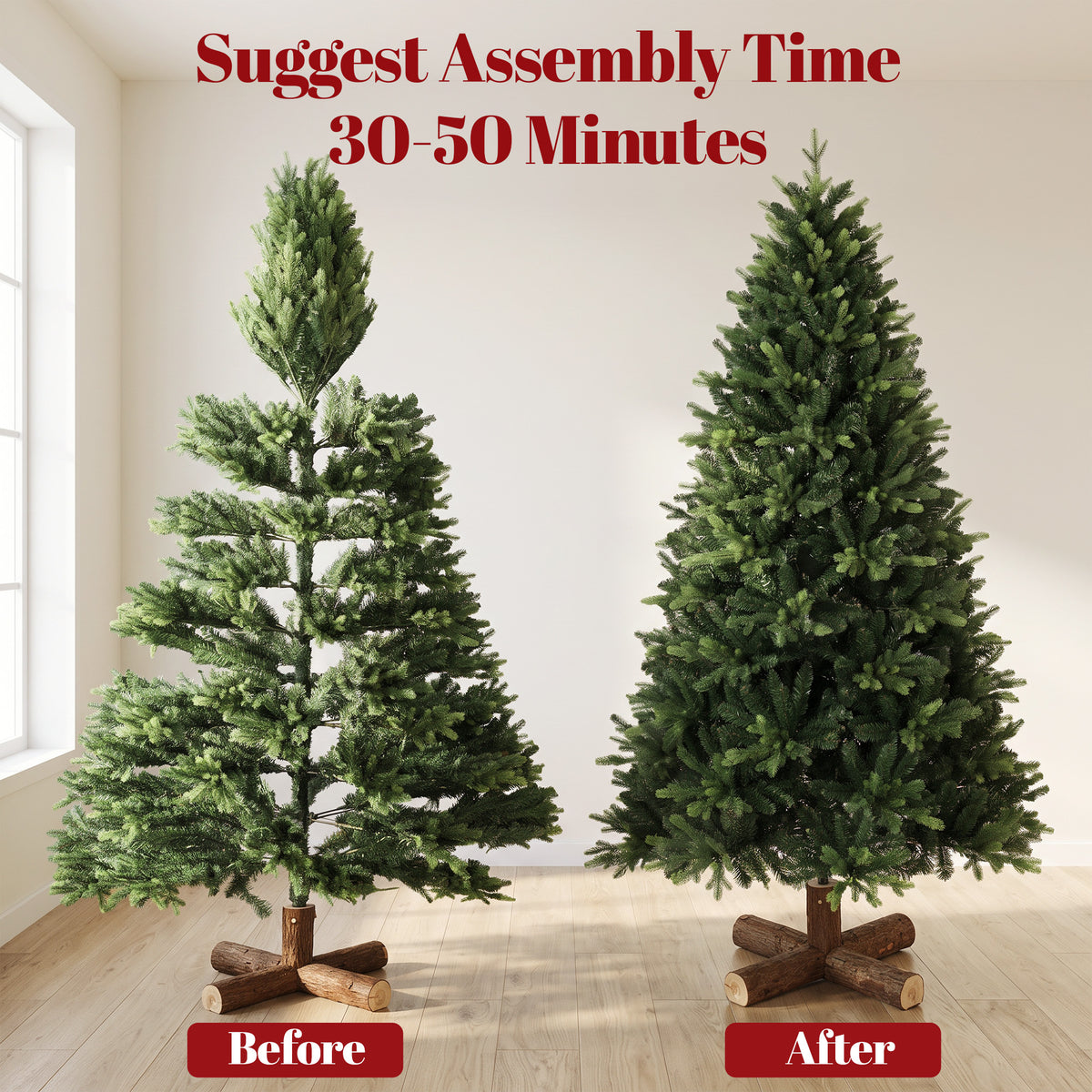 Artificial Christmas Tree, Hinged Xmas Tree with 3834 PE & PVC Branch Tips, 7ft, Green
