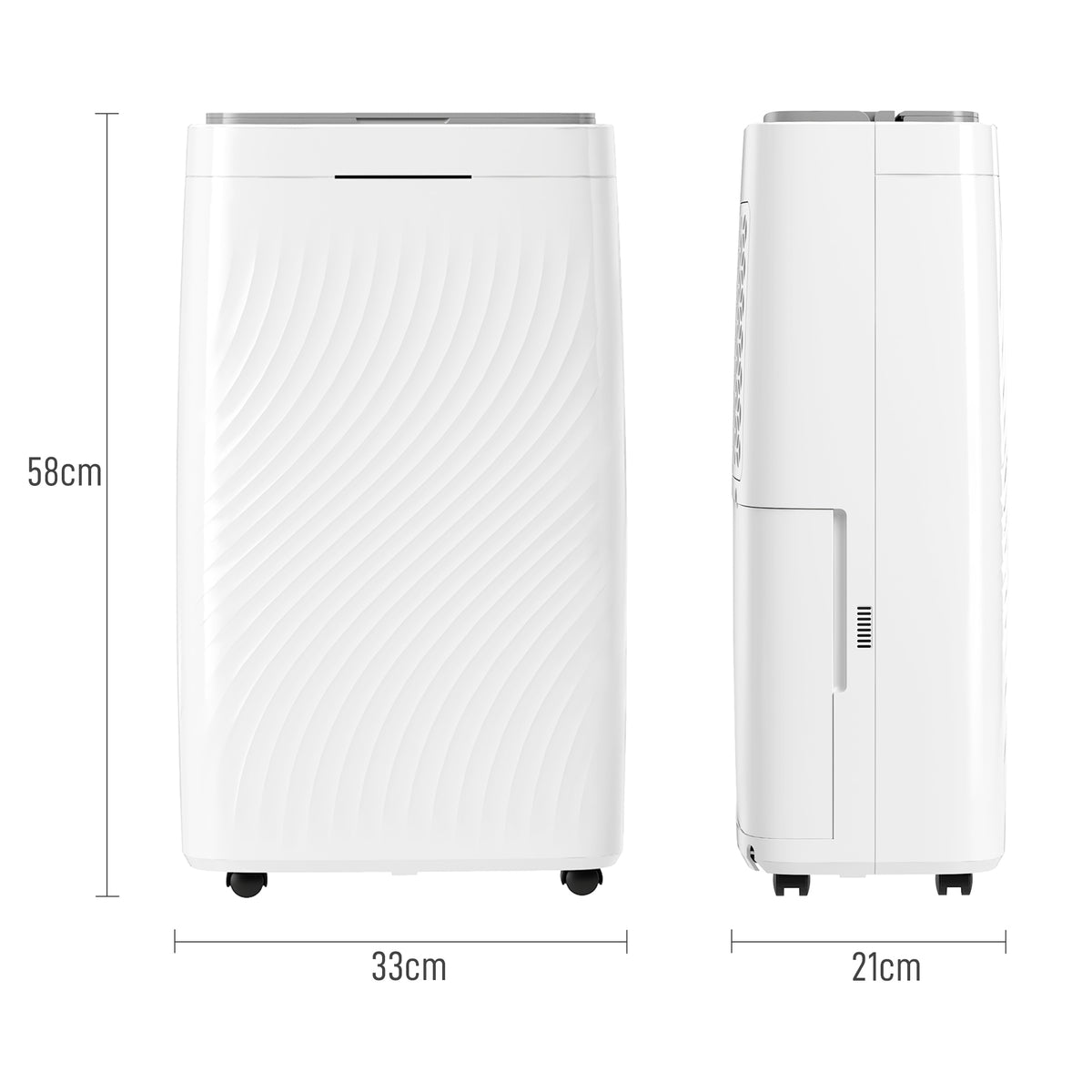 16L Multi-Mode Dehumidifier, with Wheels - White