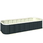 Galvanised Raised Garden Bed, 4.5 x 2 x 1 ft Metal Planter with Gloves and Folded Edging, Dark Grey