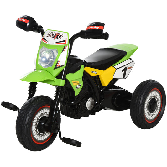 Trike for Kids, Toddler Pedal Motorcycle, Kids Ride On Tricycle Early Learning w/ Music Lights Handlebar Stickers Exercise Boys Girls Gift for 18 - 36 Months Green