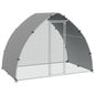 Galvanised Outdoor Chicken Coop with Cover, for 4-6 Chickens, Hens, Ducks, Rabbits, 3 x 1.9 x 2.2m - Silver Tone
