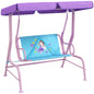 Two Seater Kids Garden Swing, Fairy Themed kids Swing Chair with Adjustable Canopy, Safety Belts for Outdoor Use