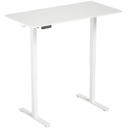 Standing Desk Memory Control Height Adjustable Desk 2 Cable Holes LED Display Sit Stand Desk White