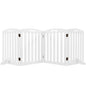 Wooden Dog Gate, Freestanding Pet Gate with Support Feet for Doorways, Hallways, Stairs, 207.5L x 61H cm, White