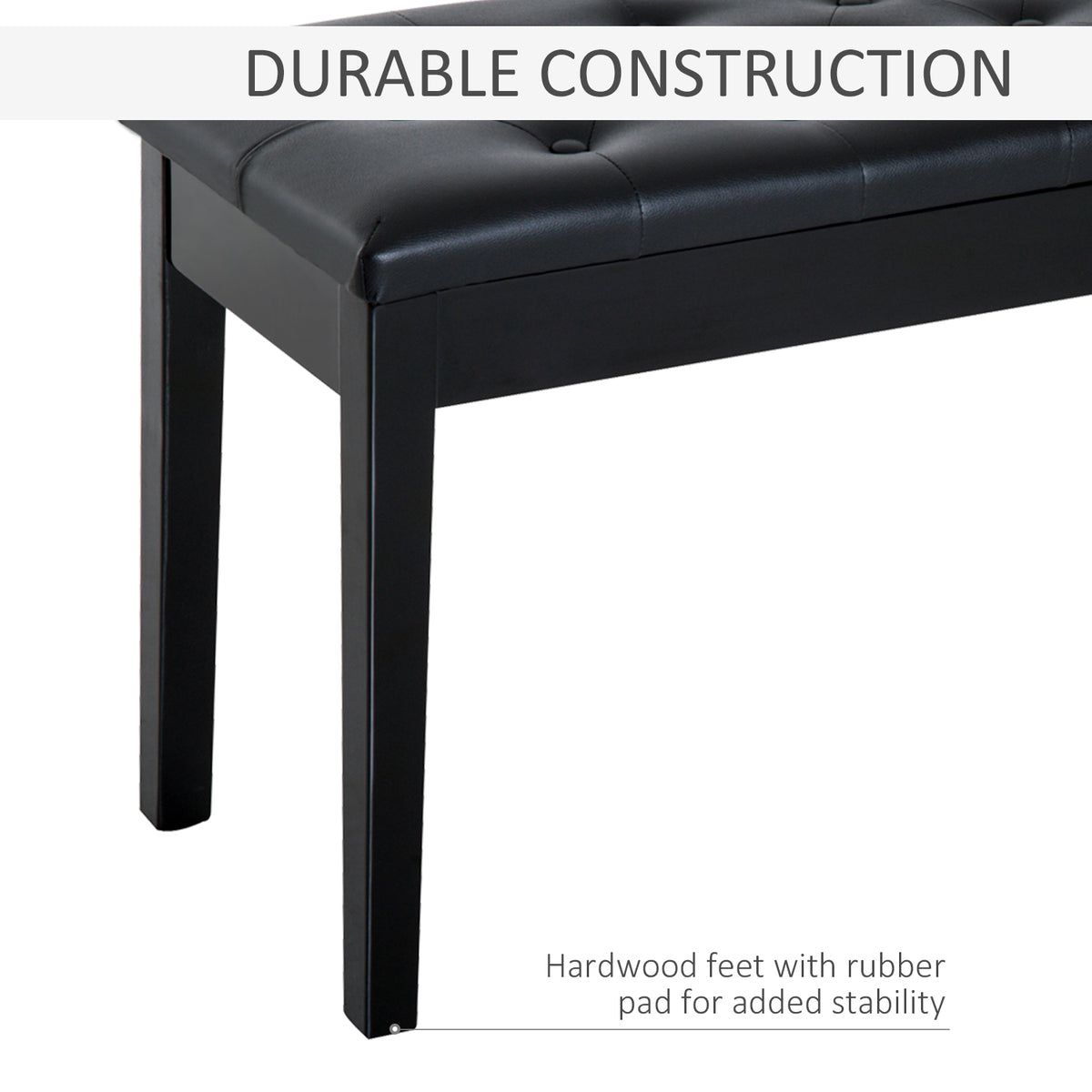 PU Leather Upholstered Piano Stool Makeup Stool Bench Dressing Table Seat with Storage 76x36x50cm