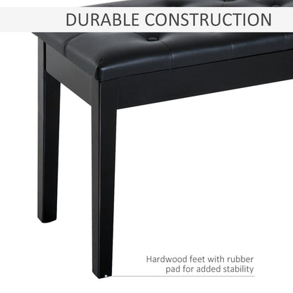 PU Leather Upholstered Piano Stool Makeup Stool Bench Dressing Table Seat with Storage 76x36x50cm