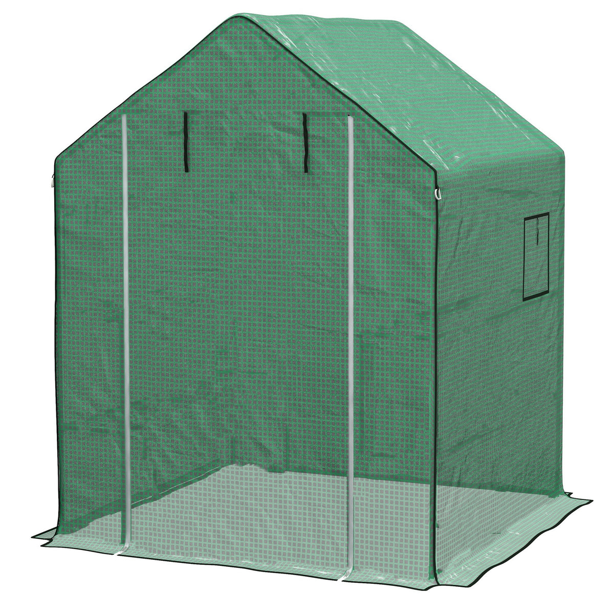 Greenhouse Cover Replacement Walk-in PE Hot House Cover with Roll-up Door and Windows, 140 x 143 x 190cm