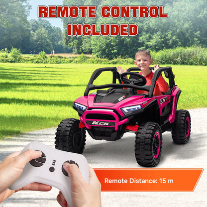 2 Seater 24V 7AH Ride on Truck, Battery Powered Electric Ride On Car w/ Remote, Suspension, 3 Speeds