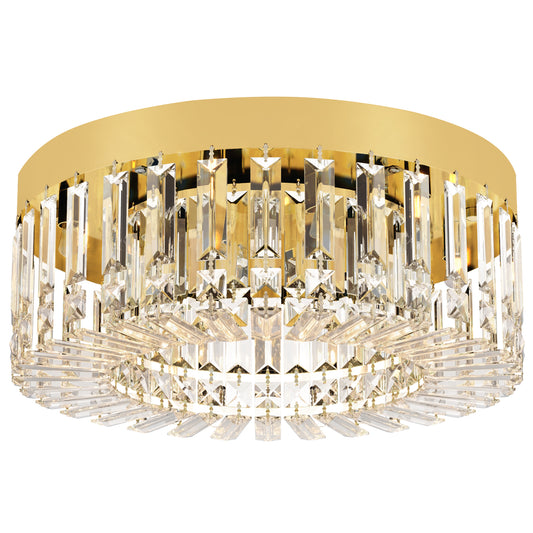 Crystal Chandeliers with 160 Crystal Pendants, 6-Light Ceiling Light for Living Room, Bedroom Dining Room, Gold Tone