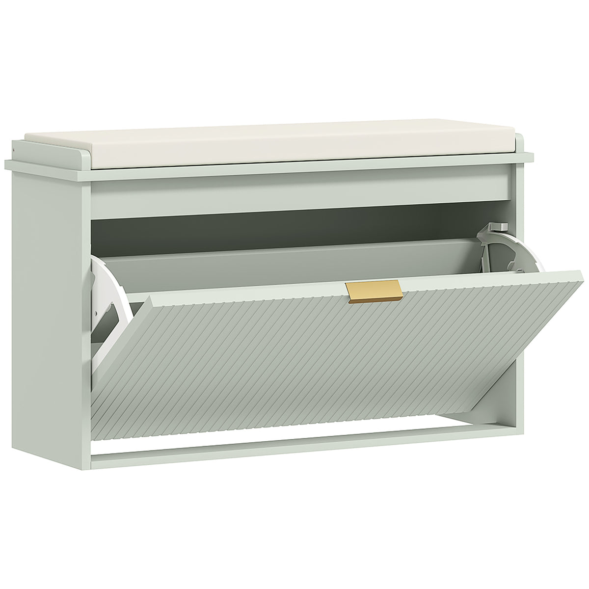 Eight Shoe Bench, with Top Seat - Green