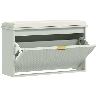 Eight Shoe Bench, with Top Seat - Green