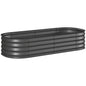 Galvanised Raised Garden Bed, Metal Planter Box with Safety Edging, for Flowers, Herbs, Succulents, Dark Grey