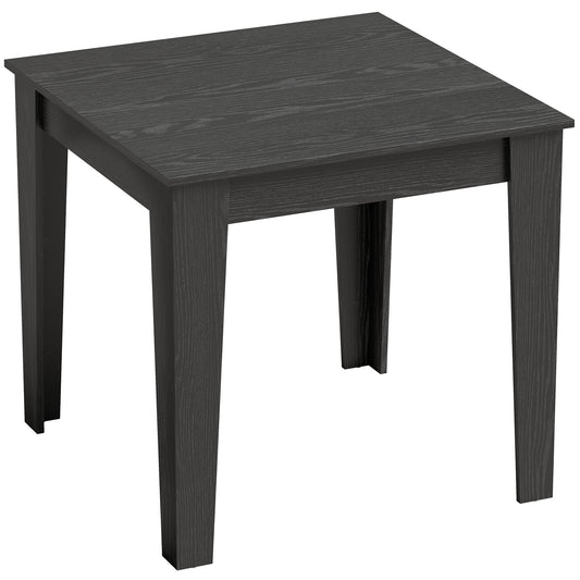 Dining Table for 4, 80L x 80W x 75Hcm, Modern Square Kitchen Table with Wood Effect Tabletop, Black Wood Effect