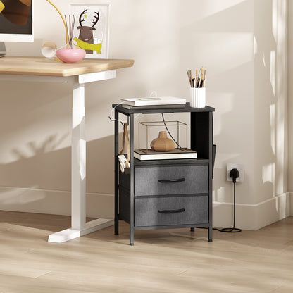 Bedside Table with Charging Station