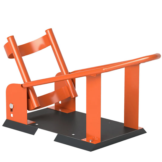 Motorcycle Wheel Chock, 816.5 kg Capacity Heavy Duty Steel Motorcycle Front Wheel Chock Holder with 3 Height Adjustable Holes, Fits 381-533.4 mm Wheels, Orange