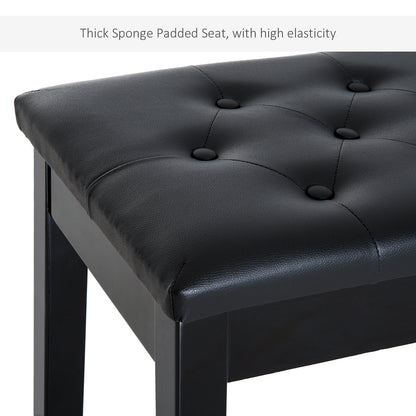 PU Leather Upholstered Piano Stool Makeup Stool Bench Dressing Table Seat with Storage 76x36x50cm