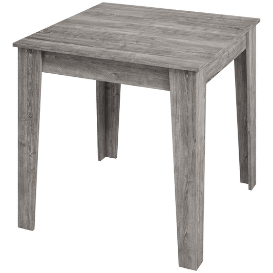 Dining Table for 4, 80L x 80W x 75Hcm, Modern Square Kitchen Table with Wood Effect Tabletop, Grey Wood Effect