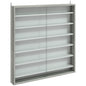 Six Shelf Display Cabinet, with Glass Doors - Graphite Wood Effect