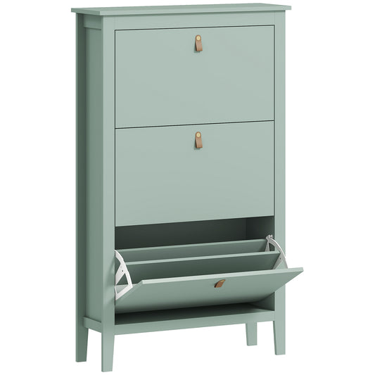 Modern Three-Drawer Shoe Cabinet - Green