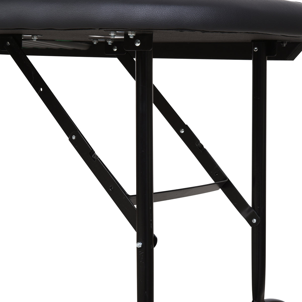Poker Table, 7-Player Folding Blackjack Table with Chip Tray, Cup Holders, Padded Rails, 182 x 91 x 75 cm, Green