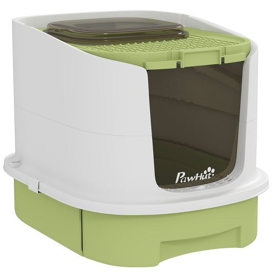 Cat Litter Box with Lid, Scoop, Deodorisation Bags, Top Entry