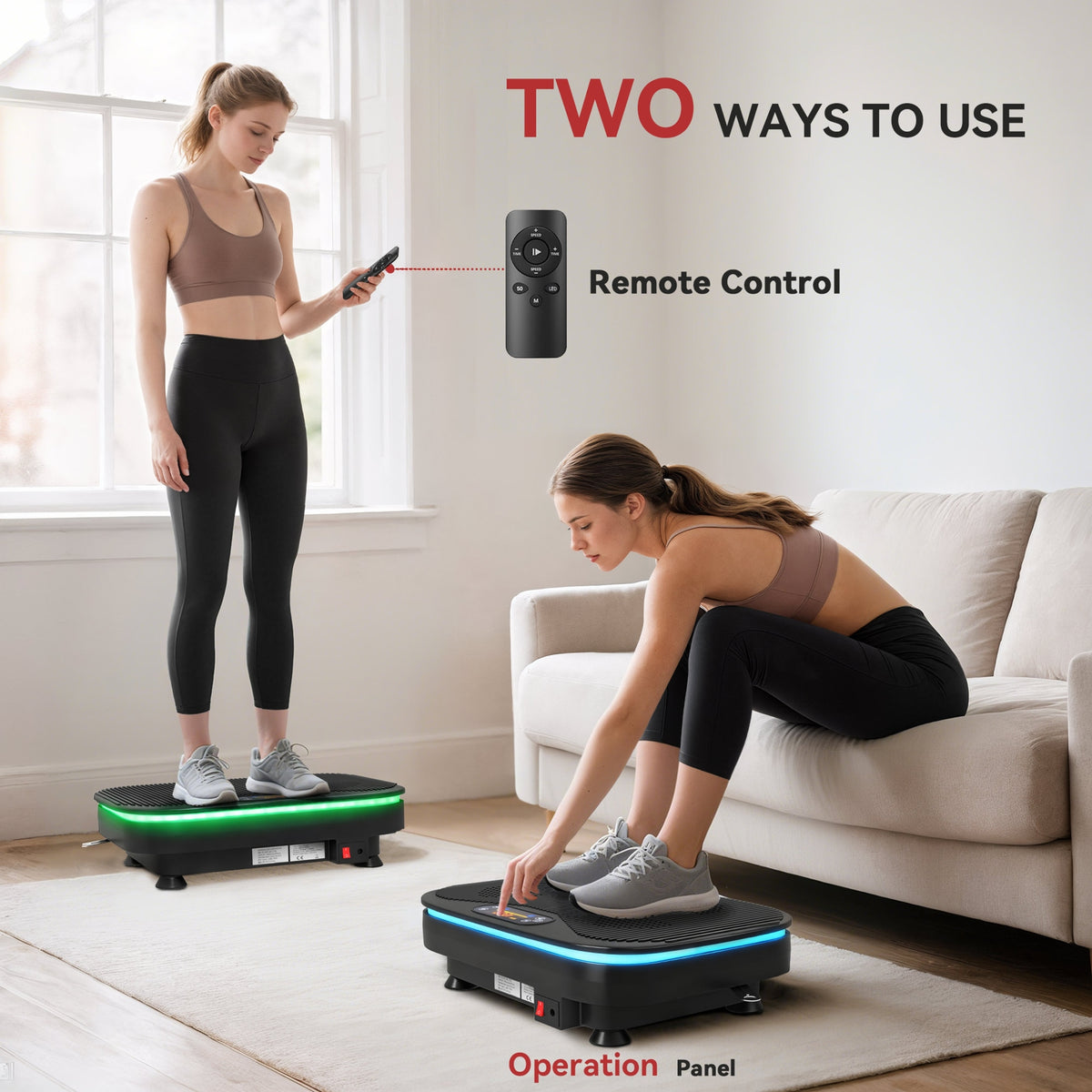 Vibration Plate Exercise Machine with Cool Lights, 99 Speed Levels