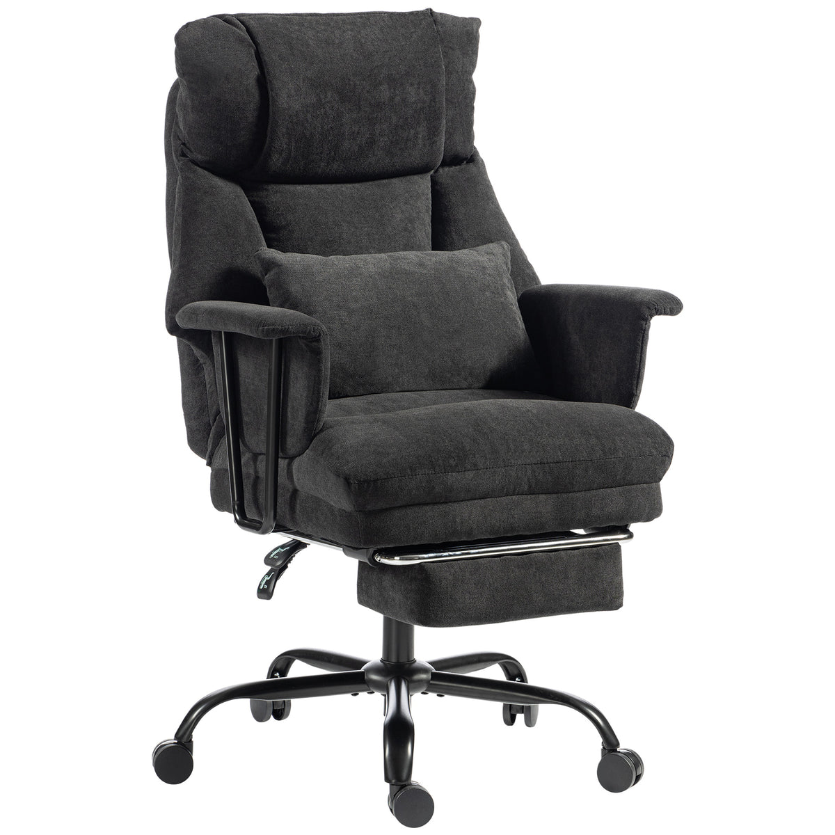 Office Chair, 180kg Heavy Duty Linen Computer Desk Chair with Lumbar Support, Wide Seat, Spring Cushion