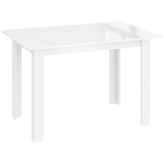 Extending Six-Person High Gloss Dining Table - White