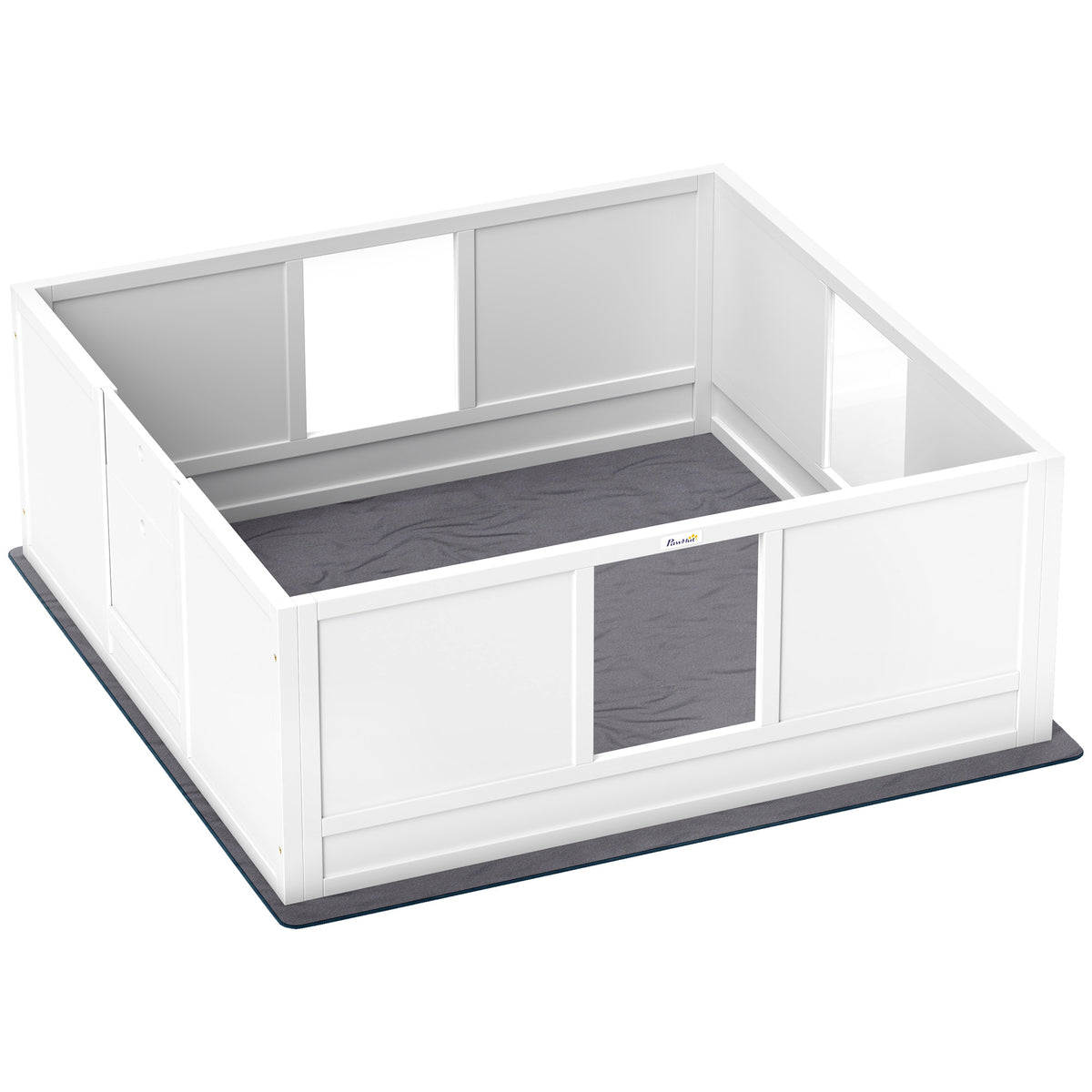 Whelping Box for Dogs with Whelping Pad, Adjustable Entrance, Non-slip Foot Pads, for Large Dogs, 124 x 120cm